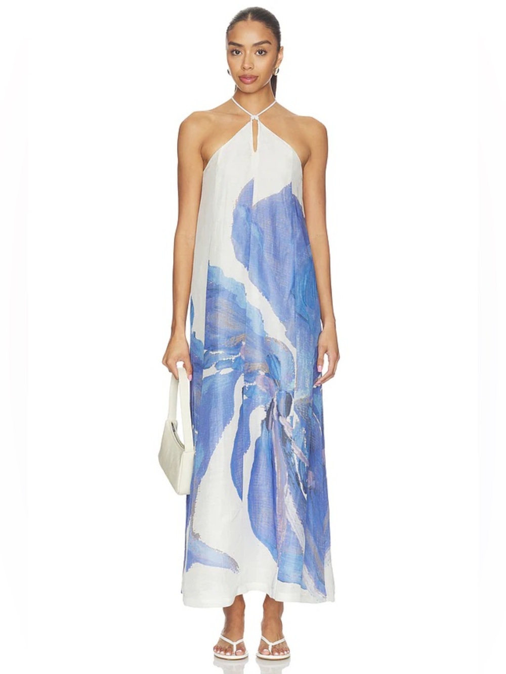 Significant Other Rumi Floral Halterneck Maxi Dress Blue Spiced Bloom Size 10